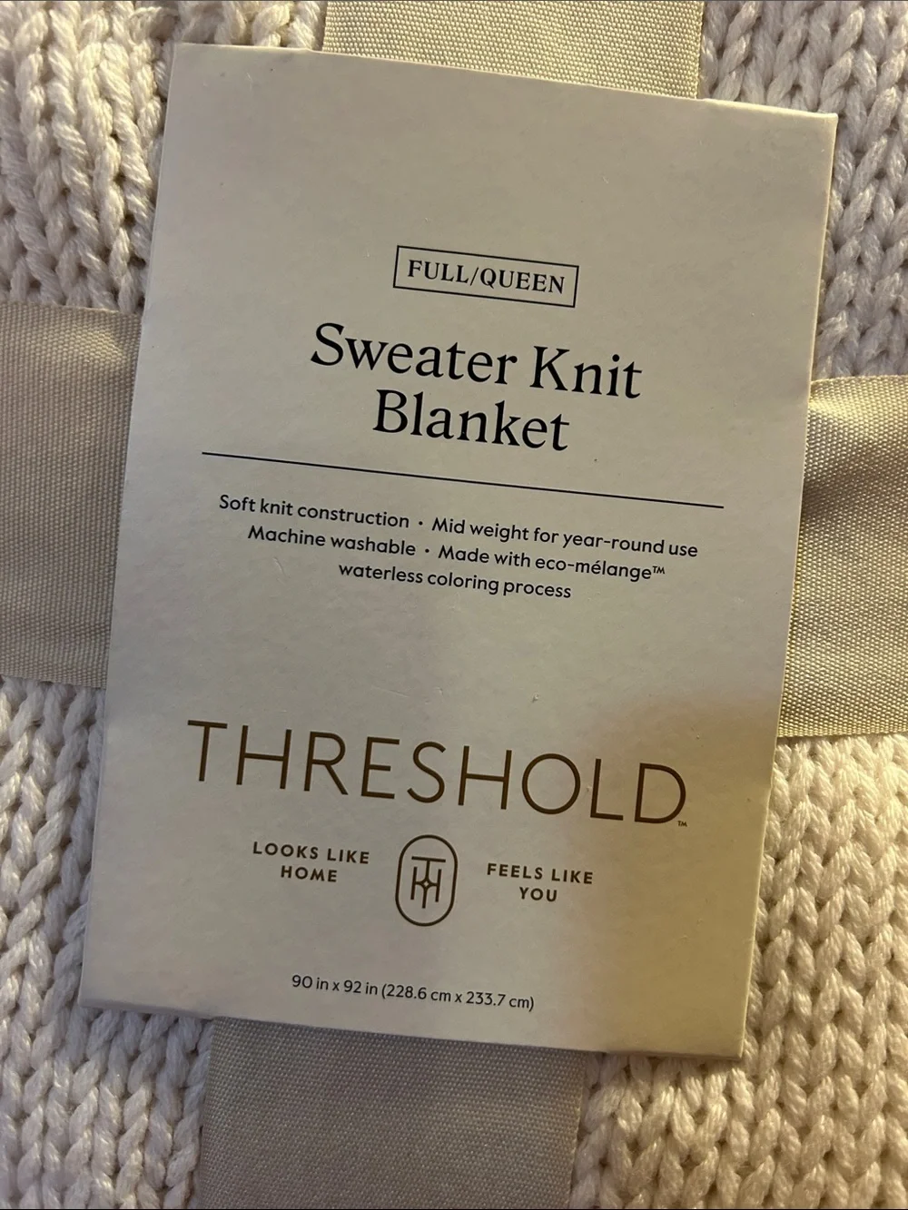 Threshold Cream Sweater Knit Blanket Throw